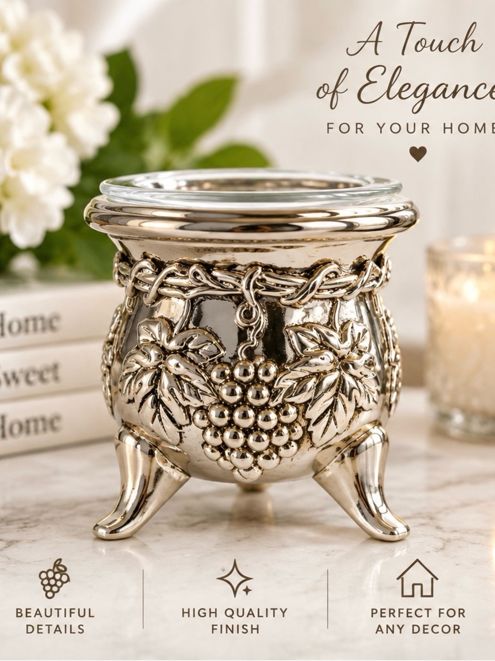 Elegant Vintage Grape Vine Candle Holder-Novel Collection P963
